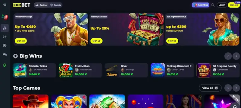 BDMbet: Curaçao-Lizenz – 450€ + 250 Freispiele und schnelle Auszahlungen getestet