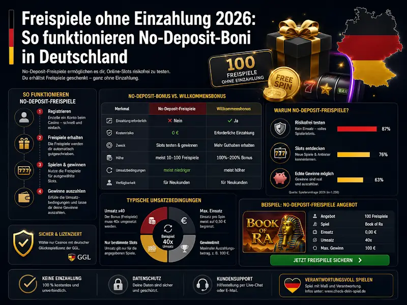 Freispiele ohne Einzahlung 2026: So funktionieren No-Deposit-Boni in Deutschland