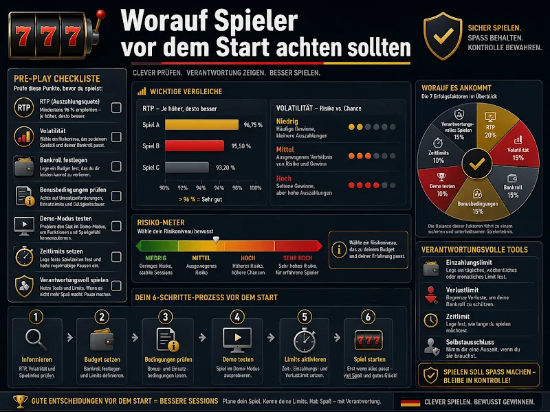 Worauf Spieler vor dem Start achten sollten