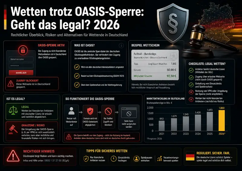 Wetten trotz OASIS-Sperre: Geht das legal? 2026